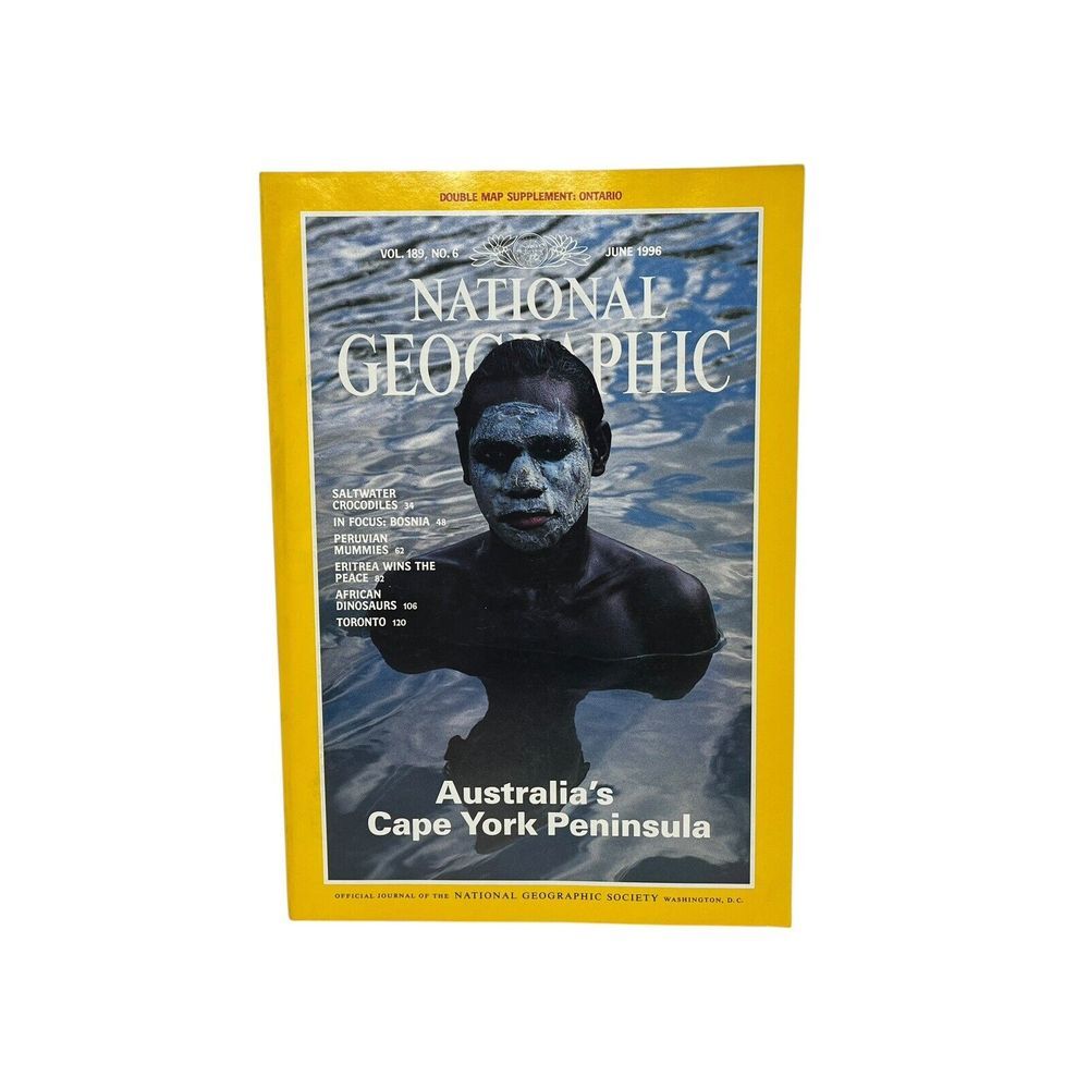 National Geographic Magazine June 1996 ‎ Vintage Cape York Bosnia Toronto W/ MAP